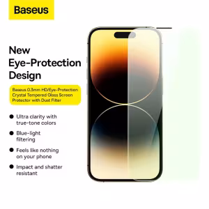 Baseus 0.3mm Crystal HD/Eye-Protection Glass Screen Protector for iPhone 12, iPhone 12 Pro, iPhone 12 Pro Max, iPhone 13, iPhone 13 Pro, iPhone 14, iPhone 13 Pro Max, iPhone 14 Plus, iPhone 14 Pro, iPhone 14 Pro Max