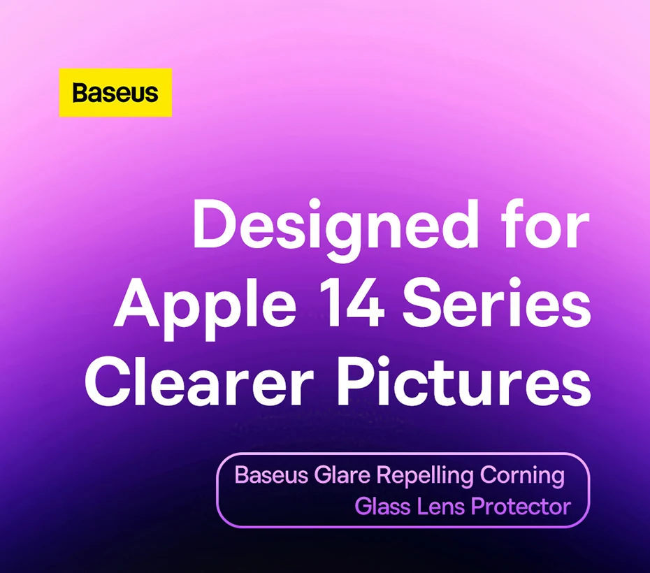 Baseus Corning Glass Lens Protector for iPhone 14 14 Pro Max,Clear Glare Repelling,Full-coverage Camera Lens Protector For iP14