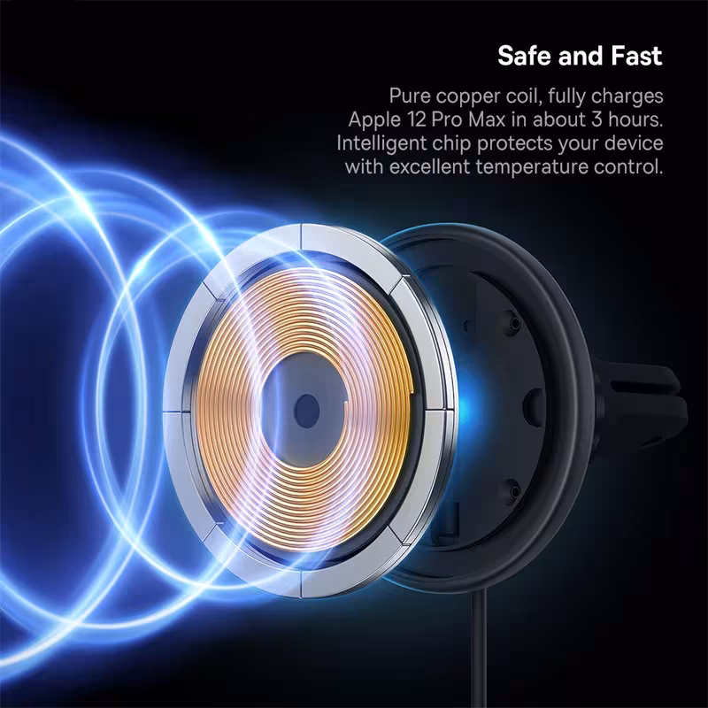 Baseus CW01 Magnetic Wireless Charging Car Mount 15W Fast Charger for iPhone 12-16 Series Baseus CW01 Magnetic Wireless Charging Car Mount 15W Fast Charger for iPhone 12-16 Series - Image 3