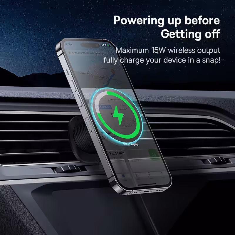 Baseus CW01 Magnetic Wireless Charging Car Mount 15W Fast Charger for iPhone 12-16 Series Baseus CW01 Magnetic Wireless Charging Car Mount 15W Fast Charger for iPhone 12-16 Series - Image 5