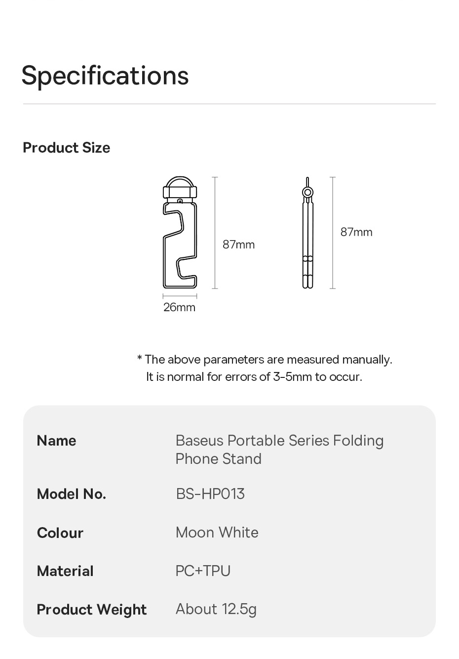 Baseus Portable Folding Phone Stand Universal Mini Size Mount Holder Stable Light Thin Stand for iPhone 14 13 12 Pro Max Samsung