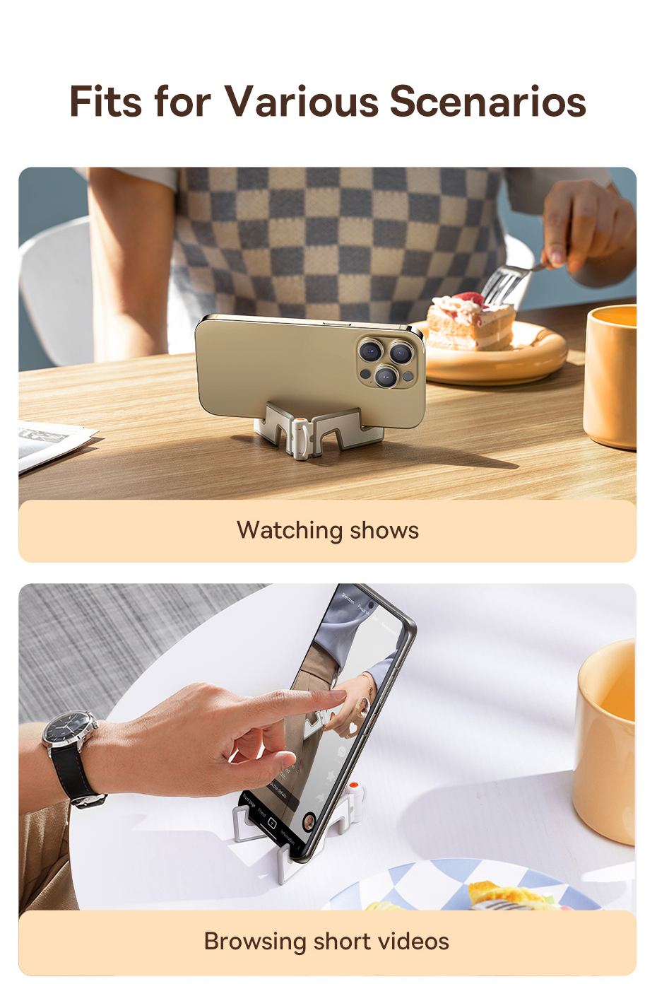 Baseus Portable Folding Phone Stand Universal Mini Size Mount Holder Stable Light Thin Stand for iPhone 14 13 12 Pro Max Samsung