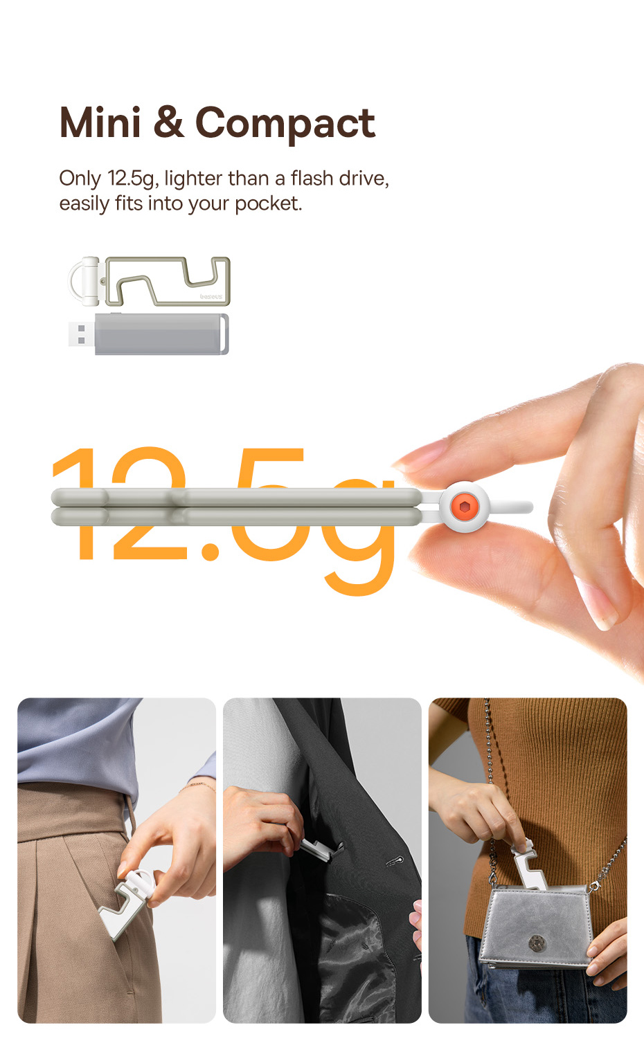 Baseus Portable Folding Phone Stand Universal Mini Size Mount Holder Stable Light Thin Stand for iPhone 14 13 12 Pro Max Samsung