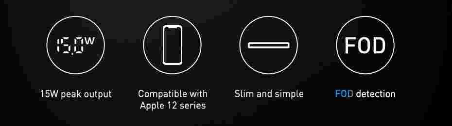 Baseus 15W Wireless Chargers For iPhone 14 12 Samsung LED Display Desktop Wireless Charging Pad For Airpods Fast Charger