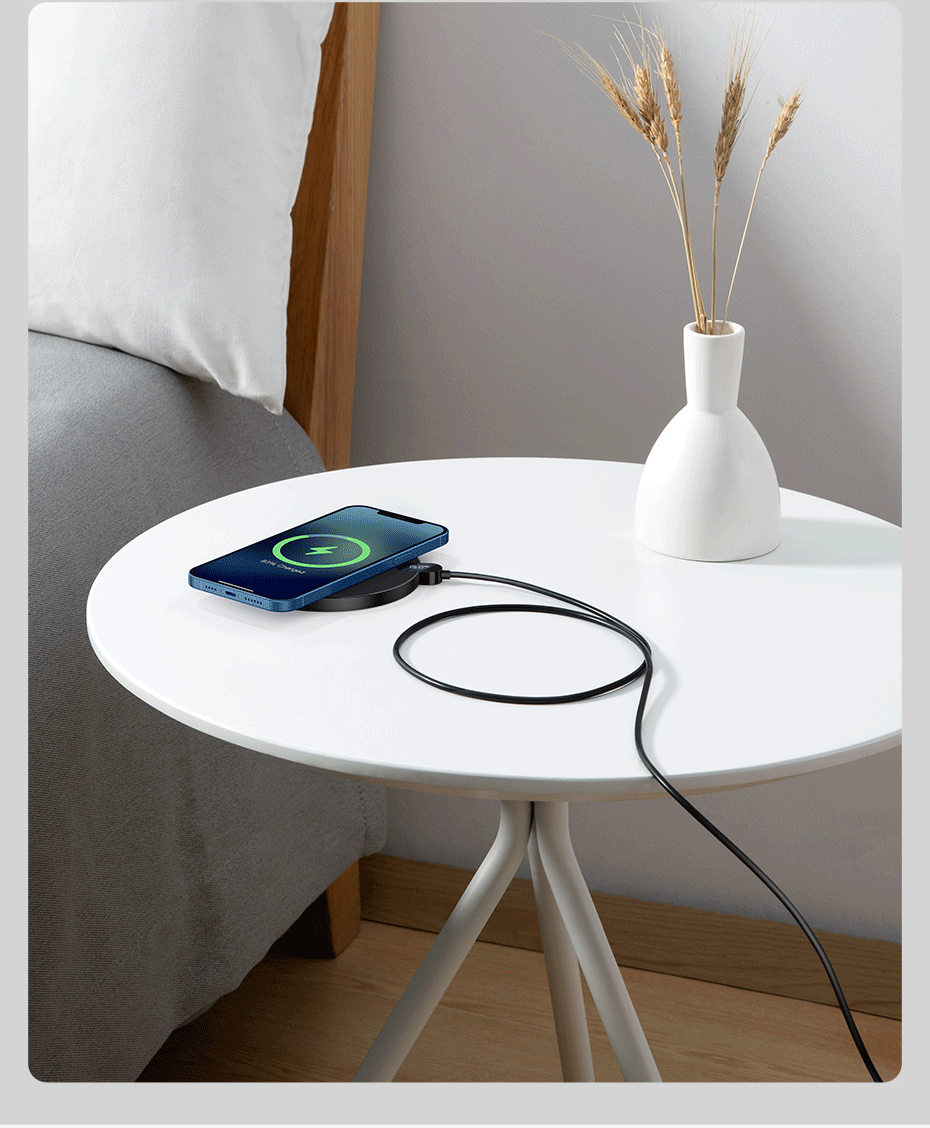 Baseus 15W Wireless Chargers For iPhone 14 12 Samsung LED Display Desktop Wireless Charging Pad For Airpods Fast Charger