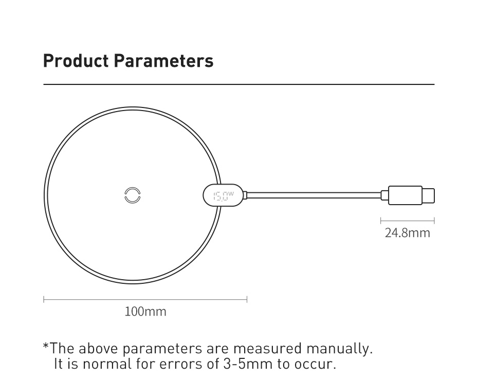 Baseus 15W Wireless Chargers For iPhone 14 12 Samsung LED Display Desktop Wireless Charging Pad For Airpods Fast Charger