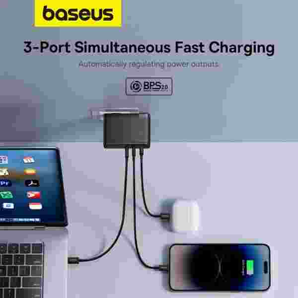 Baseus PioneerJoy 8-Port Type-C HUB Adapter 160W GaN Charger - Image 4