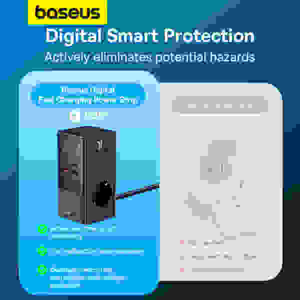 Baseus PowerCombo Tower Digital PowerStrip 3AC+2U+2C 35W - Image 5