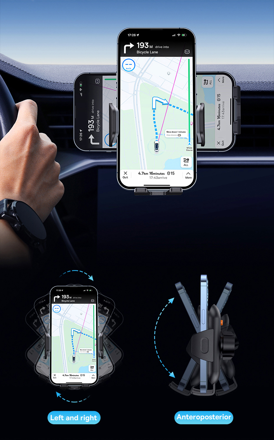 Baseus Car Phone Holder Sucker for Dashboard Windshield Vent Mobile Car Holder Clamp For iPhone Pro Max X Xiaomi Huawei Samsung