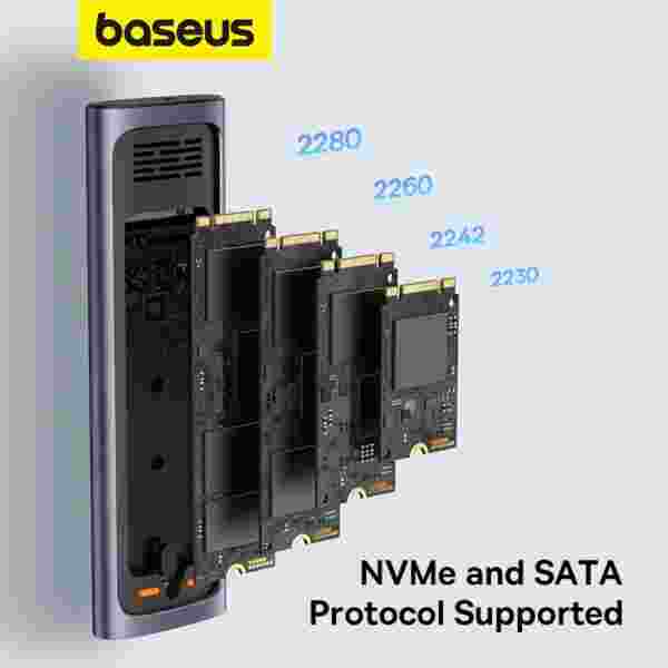 Baseus FlyJoy Series SSD Enclosure (M.2 NVMe and SATA) - Image 2