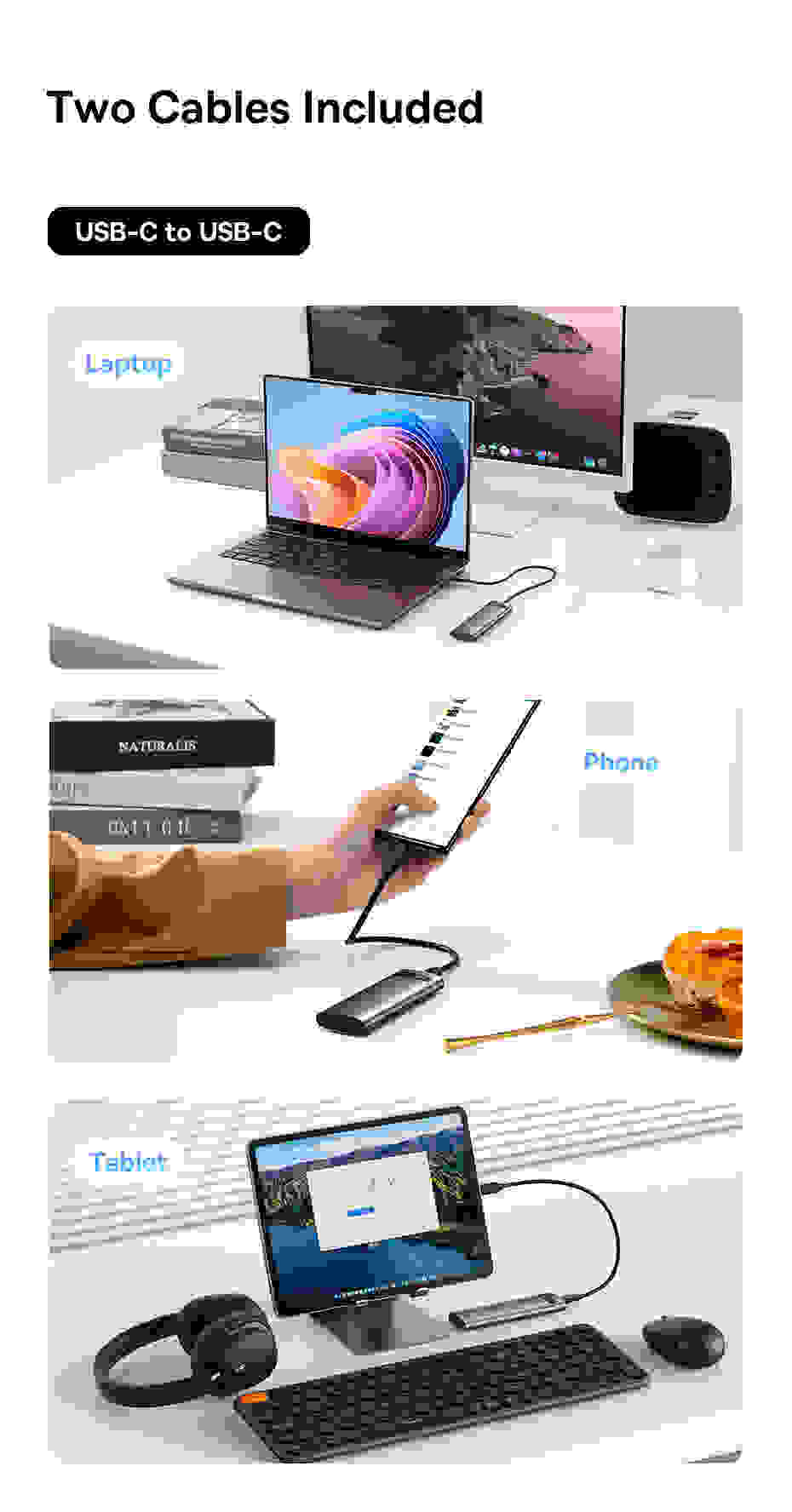 Baseus SSD NVME M2 Case Dual Protocol M.2 to USB Type C 3.2 Gen 2 Portable SSD Sata Nvme Enclosure External PC Case