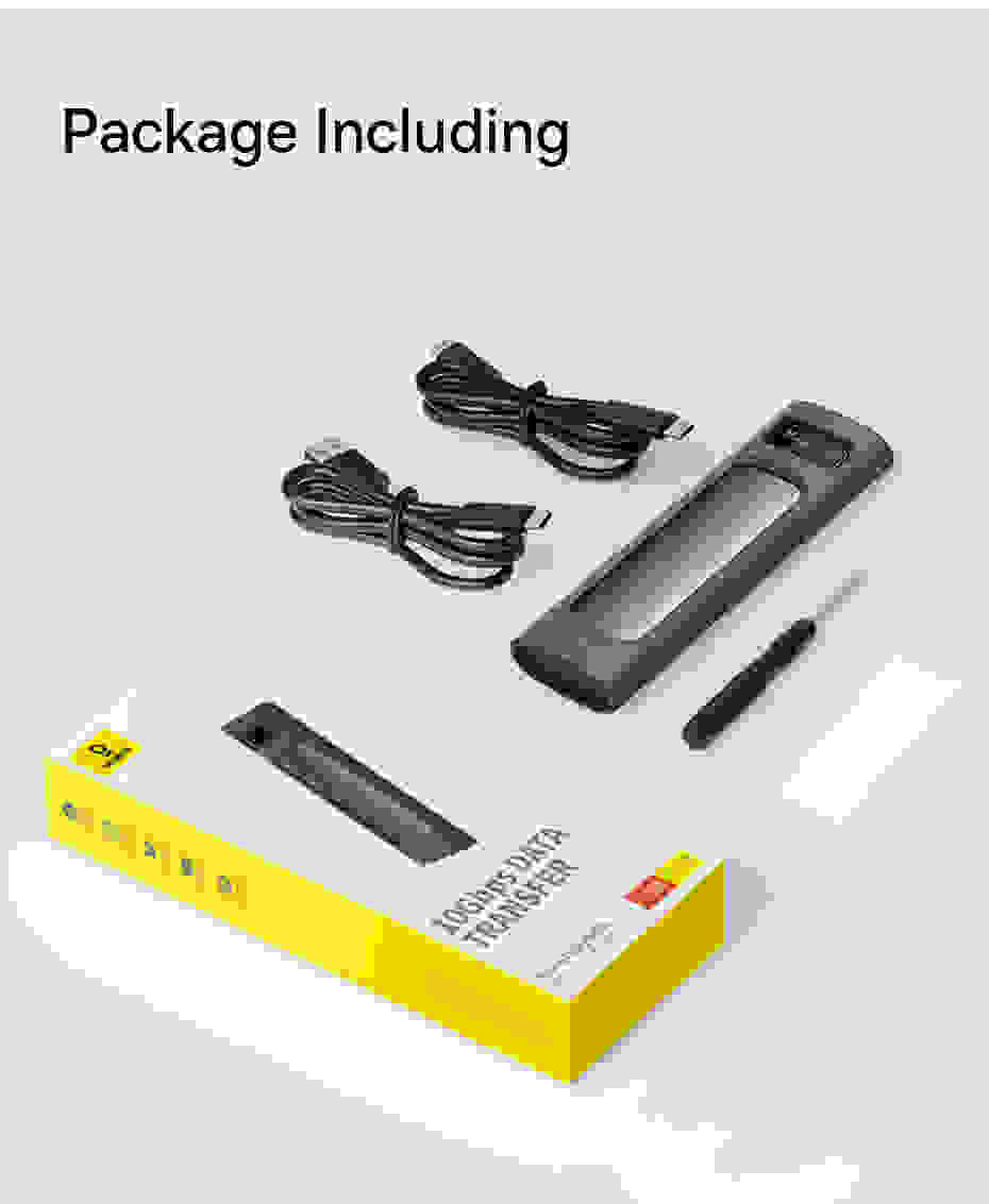 Baseus SSD NVME M2 Case Dual Protocol M.2 to USB Type C 3.2 Gen 2 Portable SSD Sata Nvme Enclosure External PC Case