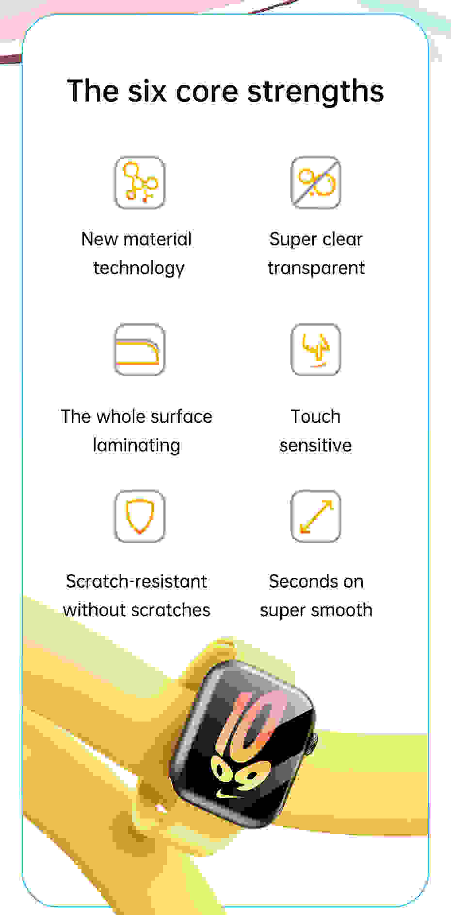 Baseus 2Pcs Nano Tempered Glass For Apple Watch 8 7 6 SE SE2 5 4 Screen Protector 40/41/44/45mm Full-coverage Protective Film
