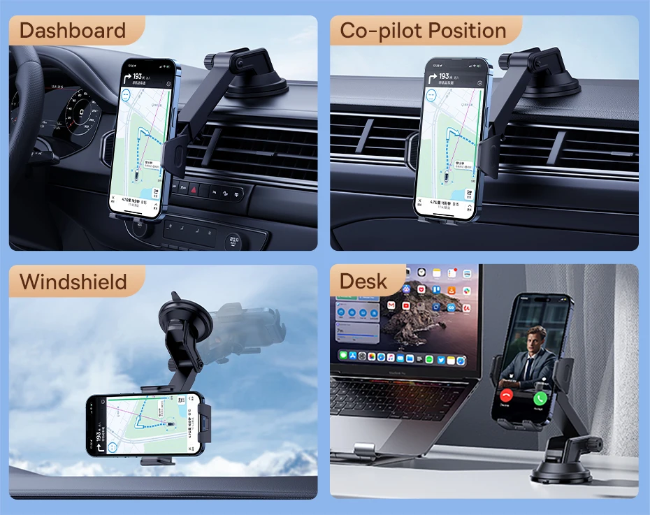 Baseus UltraControl Go Series Car Phone Holder - 6KG Dashboard Clamp Mount with Vacuum Suction