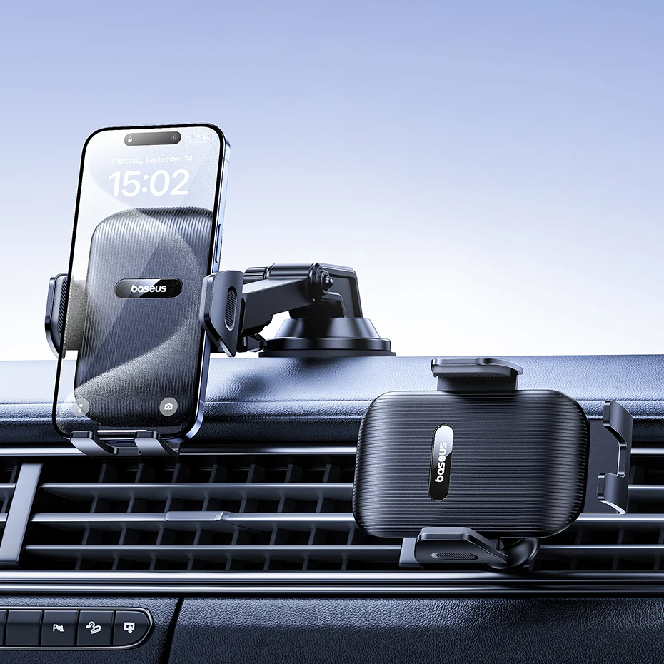 Baseus UltraControl Go Series Car Phone Holder - 6KG Dashboard Clamp Mount with Vacuum Suction