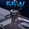 Baseus 55W Dual-Port Car Charger with Retractable Cables for Fast Charging