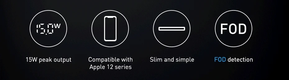 Baseus Digital LED Display GEN 2 Wireless Charger 15W Fast Charging Pad with FOD