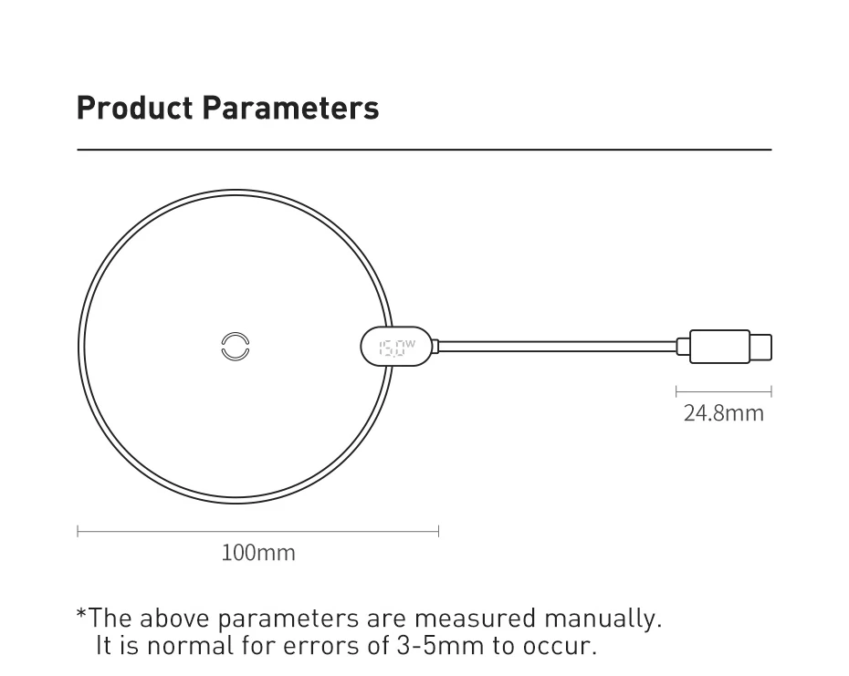 Baseus Digital LED Display GEN 2 Wireless Charger 15W Fast Charging Pad with FOD