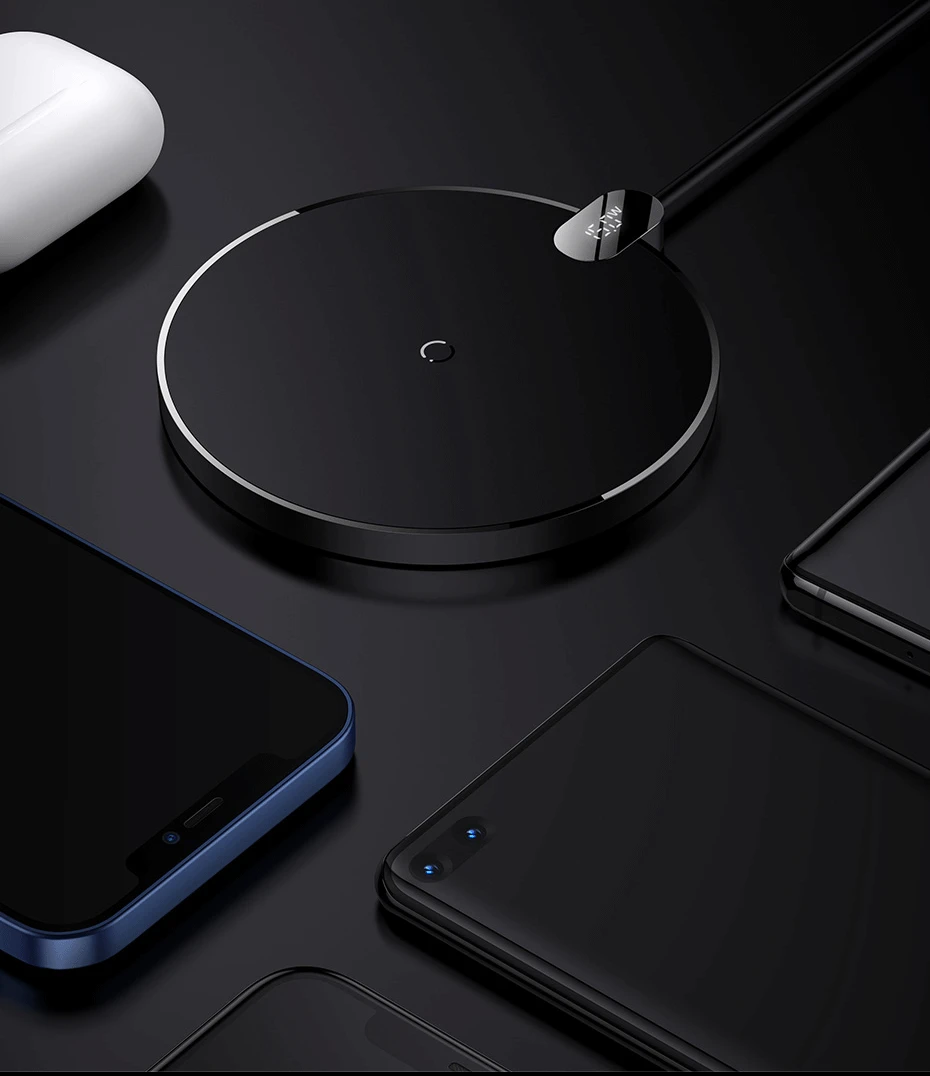 Baseus Digital LED Display GEN 2 Wireless Charger 15W Fast Charging Pad with FOD
