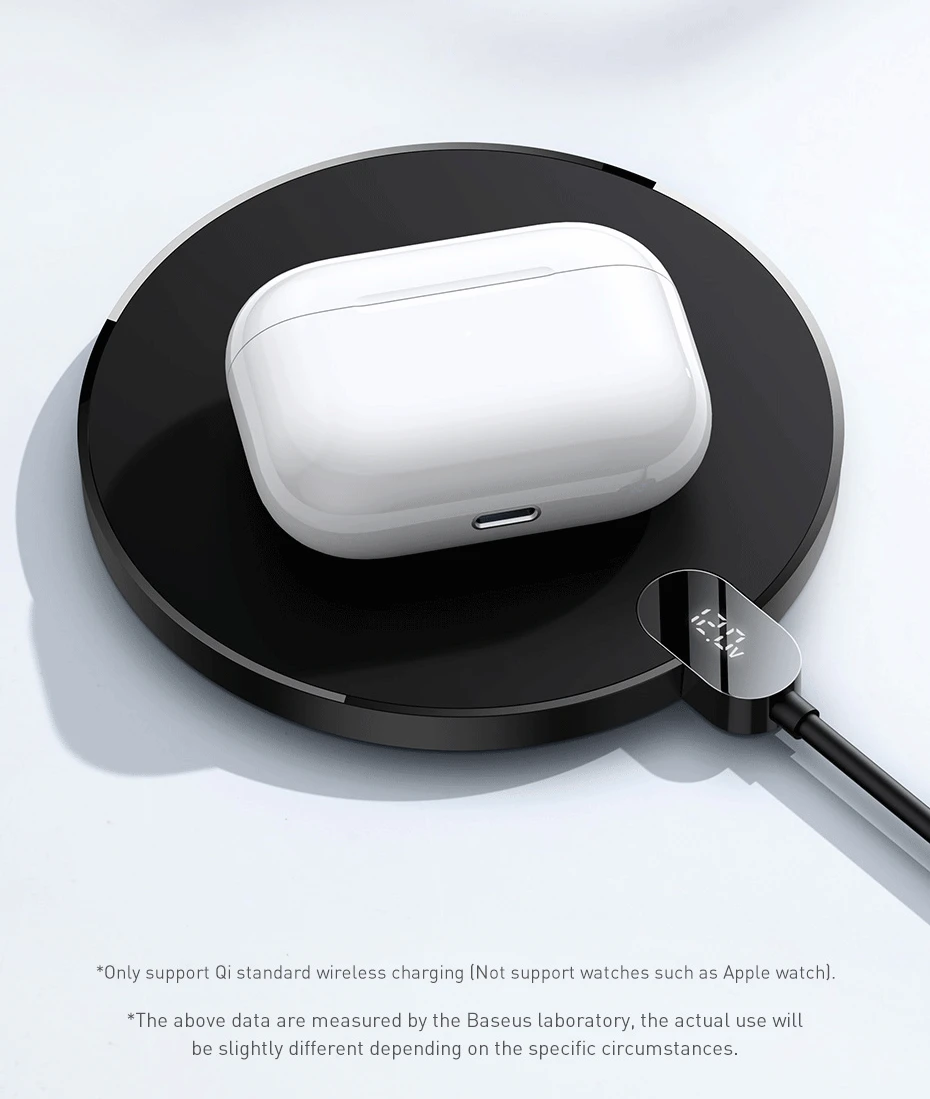 Baseus Digital LED Display GEN 2 Wireless Charger 15W Fast Charging Pad with FOD