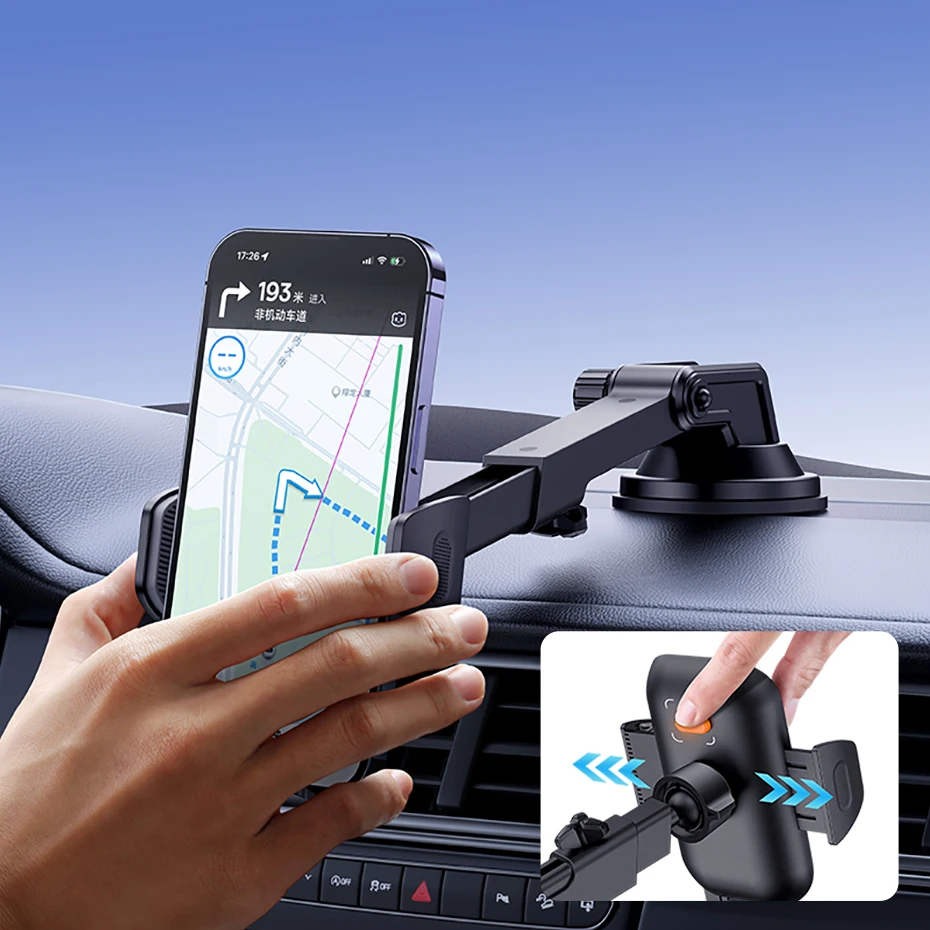 Baseus UltraControl Go Series Car Phone Holder - 6KG Dashboard Clamp Mount with Vacuum Suction