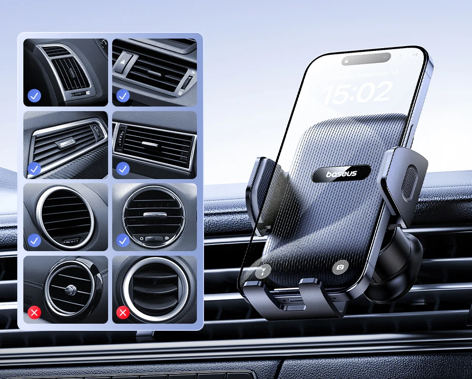 Baseus UltraControl Go Series Car Phone Holder - 6KG Dashboard Clamp Mount with Vacuum Suction