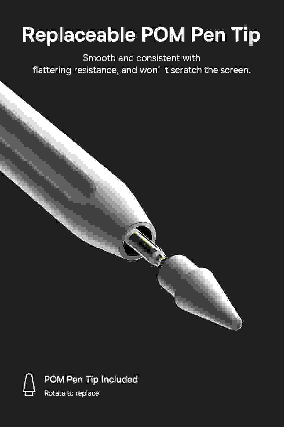 Baseus Wireless Charging Stylus Gen3 with Remote Page-Flipping Palm Rejection Touch Pens with Tilt Sensitivity for iPad Pro