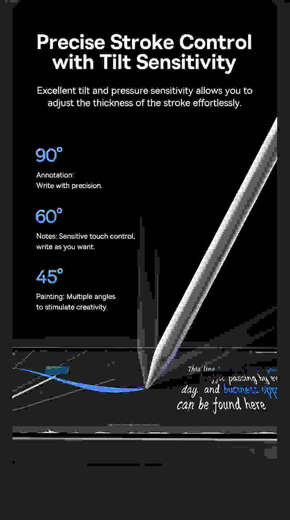 Baseus Wireless Charging Stylus Gen3 with Remote Page-Flipping Palm Rejection Touch Pens with Tilt Sensitivity for iPad Pro