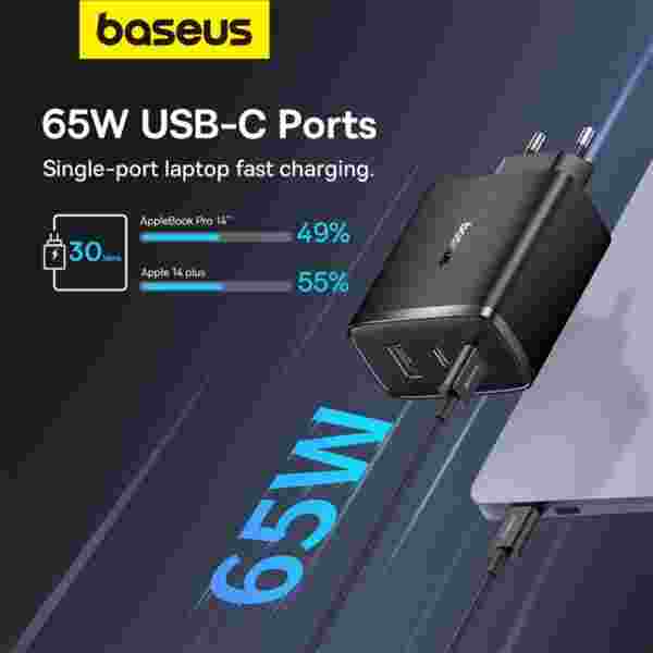 Baseus Cube Pro Fast Charger 2C+U 65W EU - Image 3