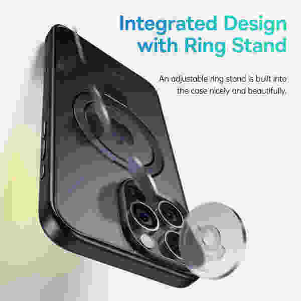 Baseus Magnetic Stand Case for iPhone 14 15 13 Pro Max Plus 180° Adjustable Kickstand Ring for MagSafe - Image 4