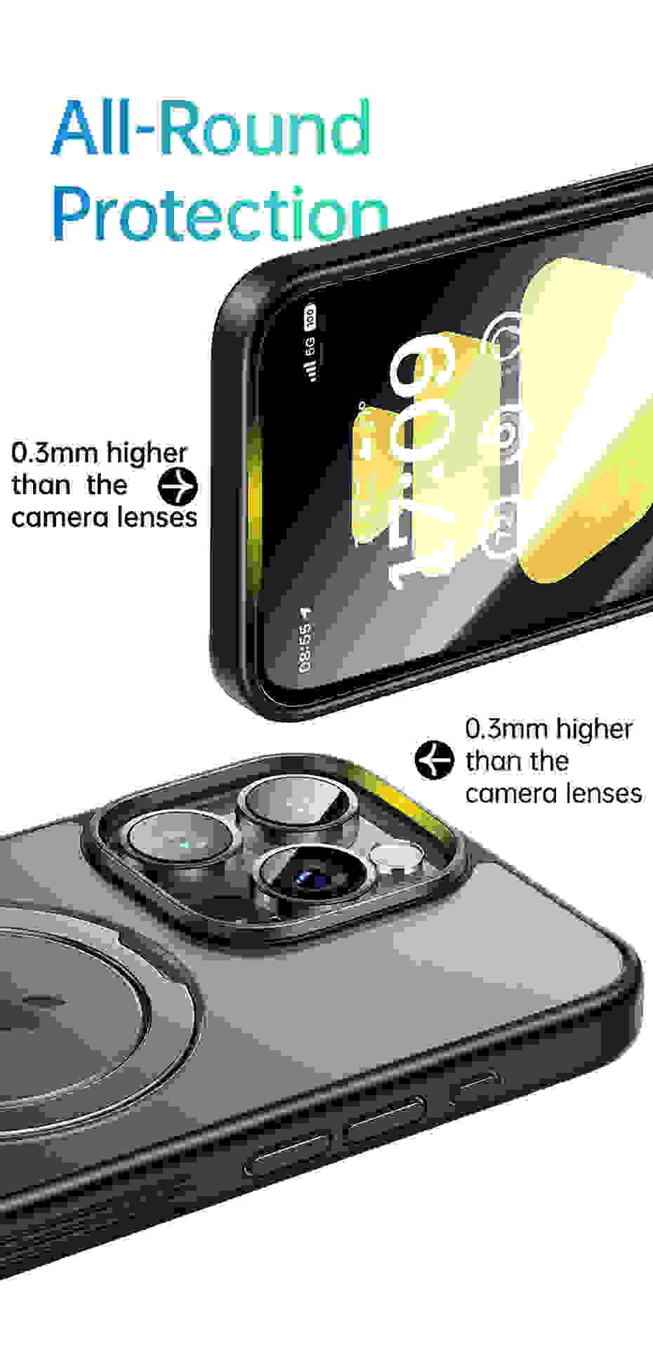 Baseus Magnetic Stand Case for iPhone 14 15 13 Pro Max Plus 180° Adjustable Kickstand Ring for MagSafe Wireless Charging Case