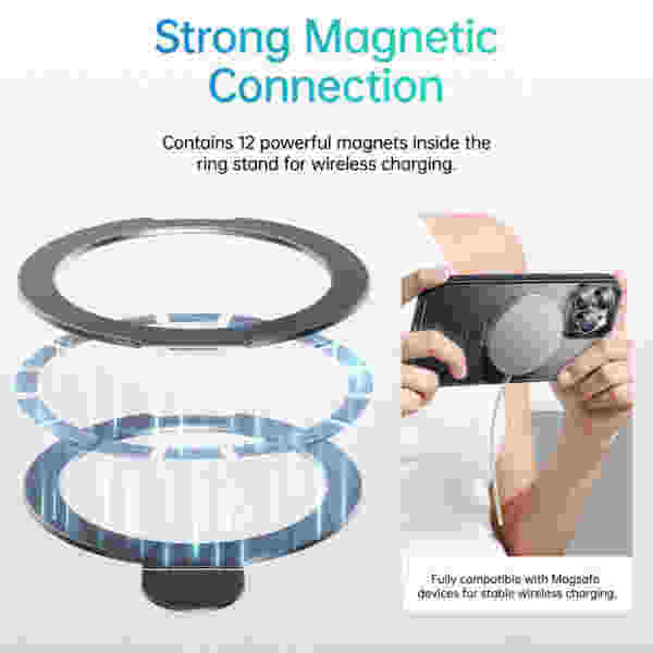 Baseus Magnetic Stand Case for iPhone 14 15 13 Pro Max Plus 180° Adjustable Kickstand Ring for MagSafe - Image 5
