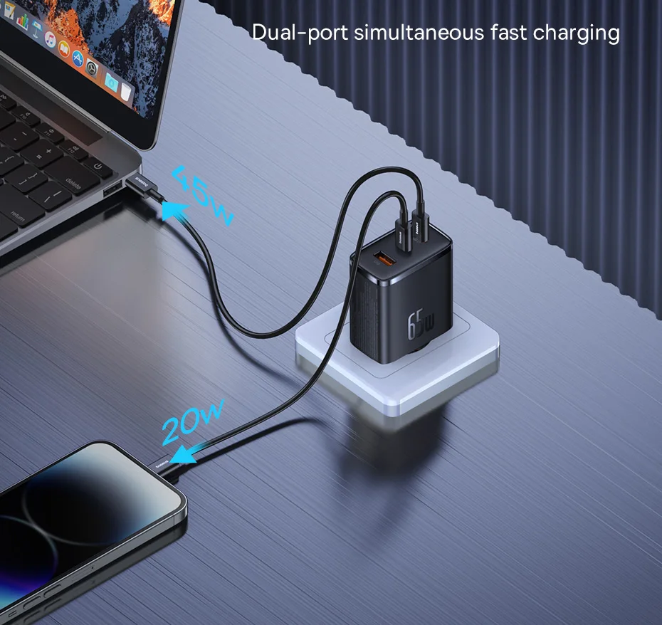 Baseus Cube Pro Fast Charger 2C+U 65W EU