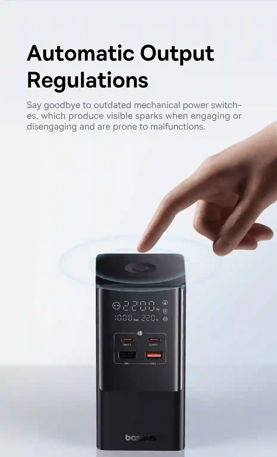 Baseus 100W Fast USB Charger 6 in 1 Power Strip Desktop Charging Station With 1200J Surge Protector For MacBook iPhone Samsung