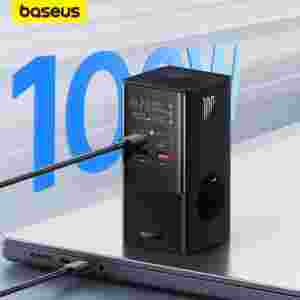 Baseus PowerCombo Tower Power Strip 2AC+2U+2C 100W 1.5m EU Fast USB Charger 6 in 1  Power Strip