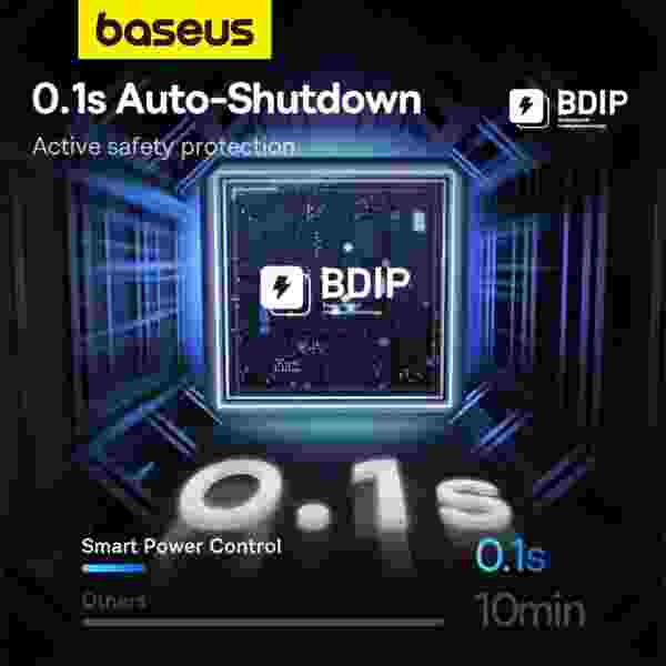 Baseus PowerCombo Tower Power Strip 2AC+2U+2C 100W 1.5m EU Fast USB Charger 6 in 1  Power Strip - Image 6