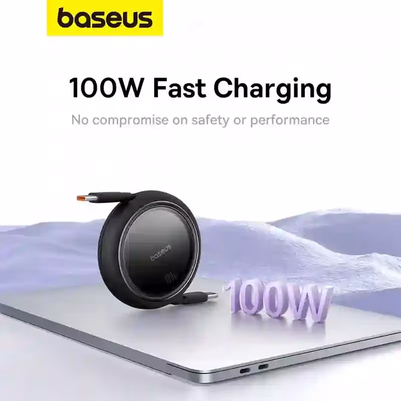 Baseus Free2Draw Mini Retractable Charging Cable Type-C to Type-C 100W PD Fast Charging Baseus Free2Draw Mini Retractable Charging Cable Type-C to Type-C 100W PD Fast Charging - Image 4
