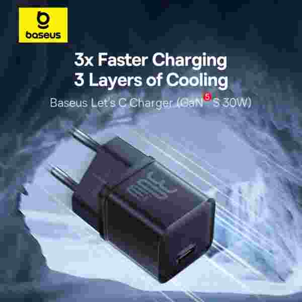 Baseus 30W GaN Charger for iPhone 15, iPhone 15 Plus, iPhone 15 Pro, iPhone 15 Pro Max & etc - Image 2