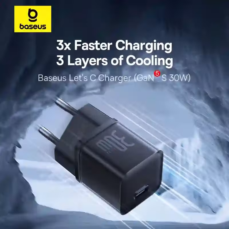 Baseus 30W GaN Charger for iPhone 15, iPhone 15 Plus, iPhone 15 Pro, iPhone 15 Pro Max & etc Baseus 30W GaN Charger for iPhone 15, iPhone 15 Plus, iPhone 15 Pro, iPhone 15 Pro Max & etc - Image 2