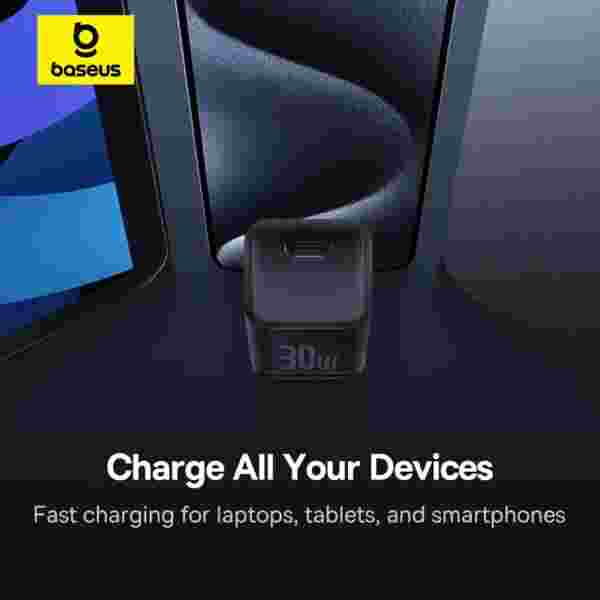 Baseus 30W GaN Charger for iPhone 15, iPhone 15 Plus, iPhone 15 Pro, iPhone 15 Pro Max & etc - Image 4