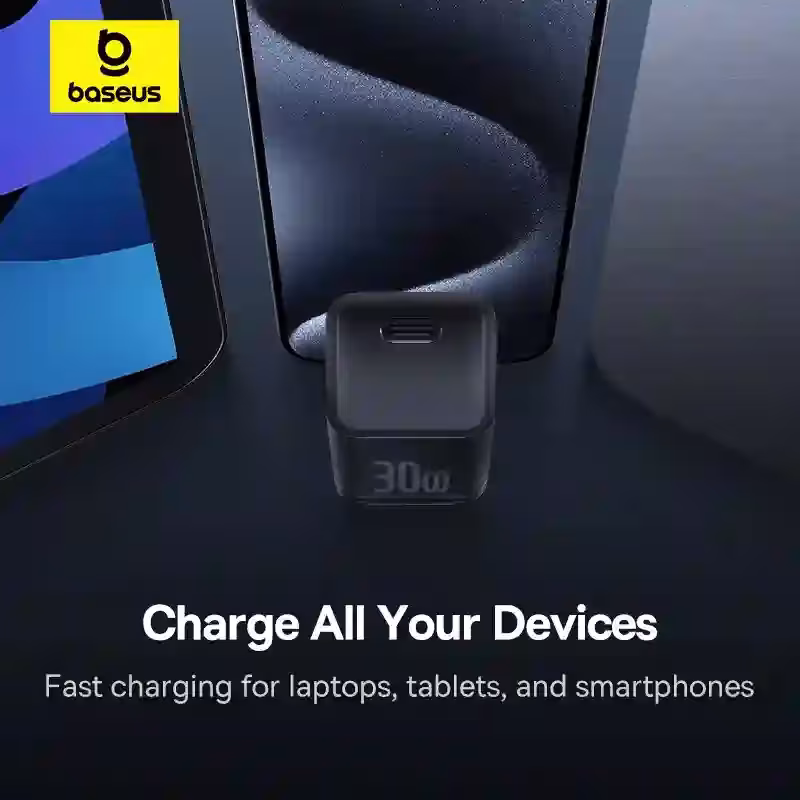 Baseus 30W GaN Charger for iPhone 15, iPhone 15 Plus, iPhone 15 Pro, iPhone 15 Pro Max & etc Baseus 30W GaN Charger for iPhone 15, iPhone 15 Plus, iPhone 15 Pro, iPhone 15 Pro Max & etc - Image 4