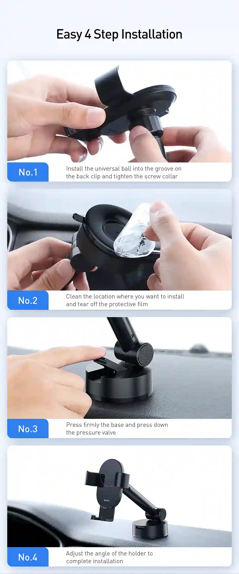 Baseus Car Phone Holder Air Vent Windshield Mount for Mobile Phone Holder Stand for iPhone Cell Phone Support Samsung Xiaomi