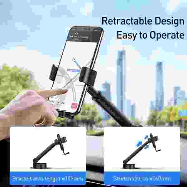 Baseus Simplism Gravity Car Mount Holder with Suction Base | Baseus Car Phone Holder Air Vent Windshield Mount - Image 2