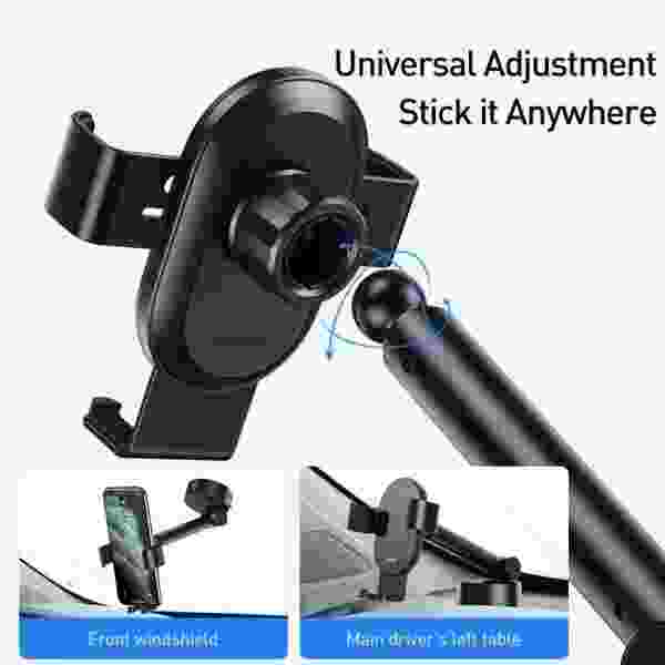 Baseus Simplism Gravity Car Mount Holder with Suction Base | Baseus Car Phone Holder Air Vent Windshield Mount - Image 3
