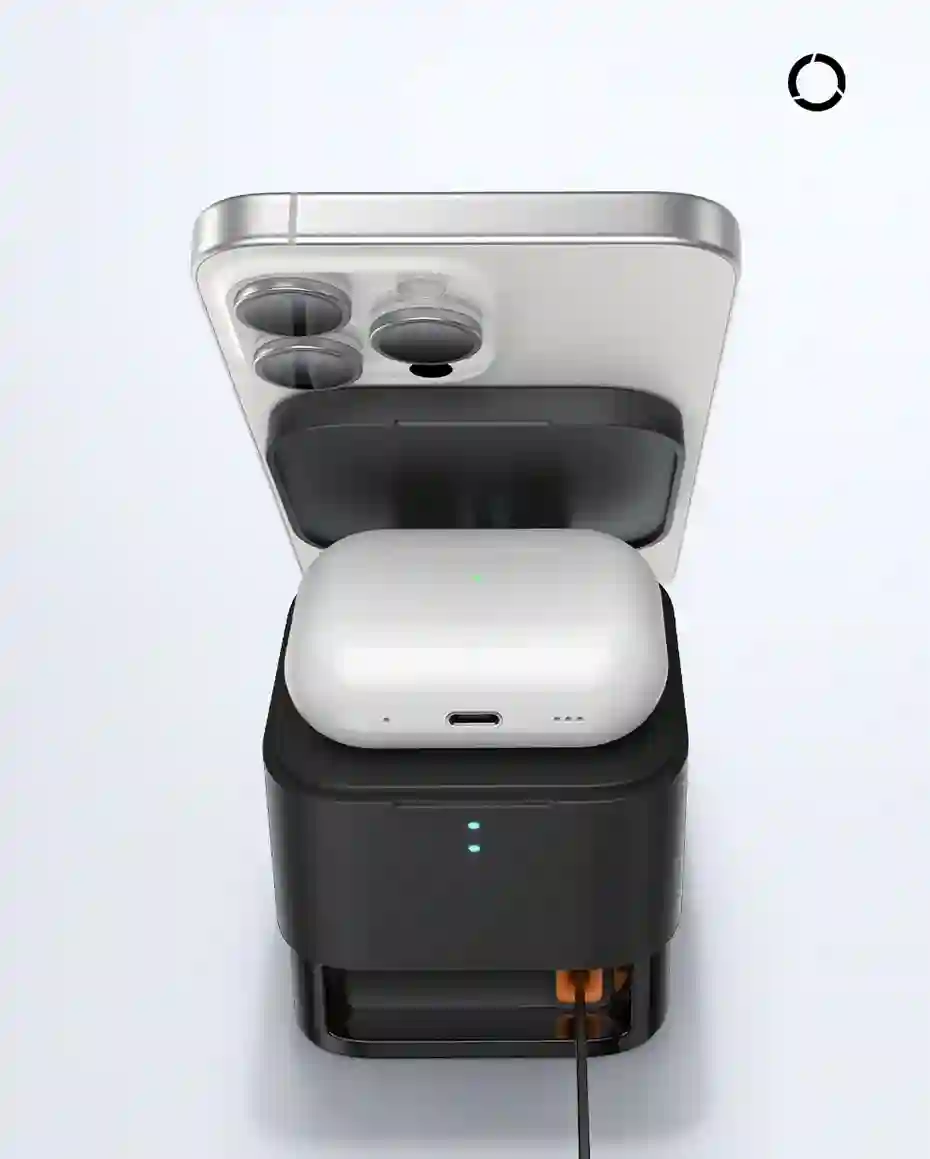 Baseus 25W 2 in 1 Magnetic Wireless Charger Stand 15W Fast Charging Dock Station With Retractable Cable For iPhone15 14 Airpod