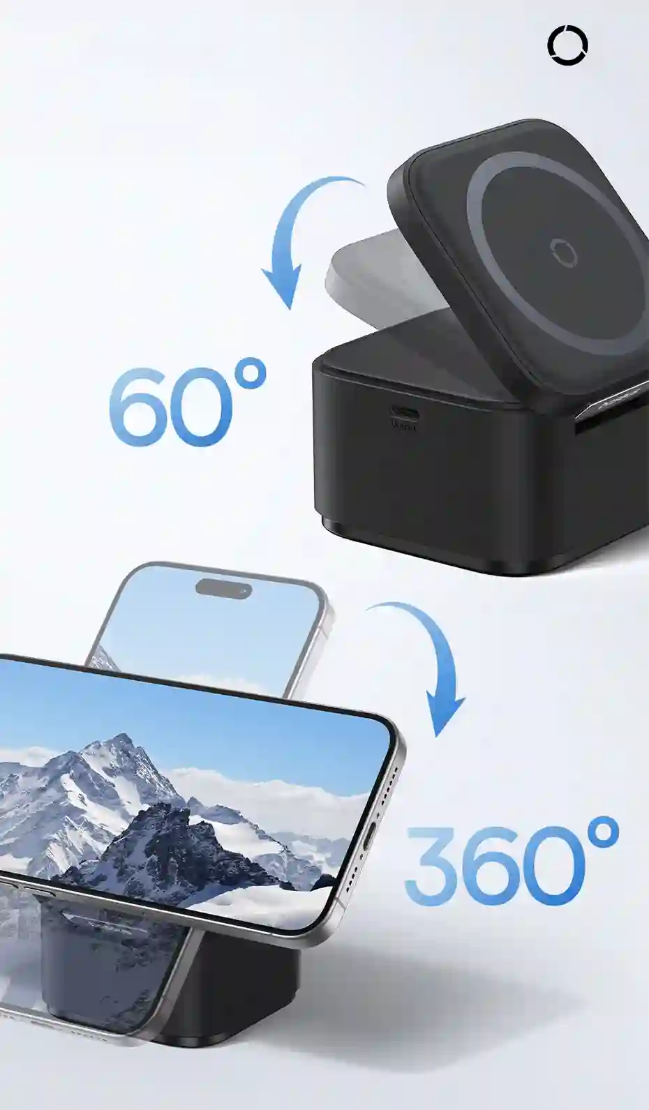 Baseus 25W 2 in 1 Magnetic Wireless Charger Stand 15W Fast Charging Dock Station With Retractable Cable For iPhone15 14 Airpod