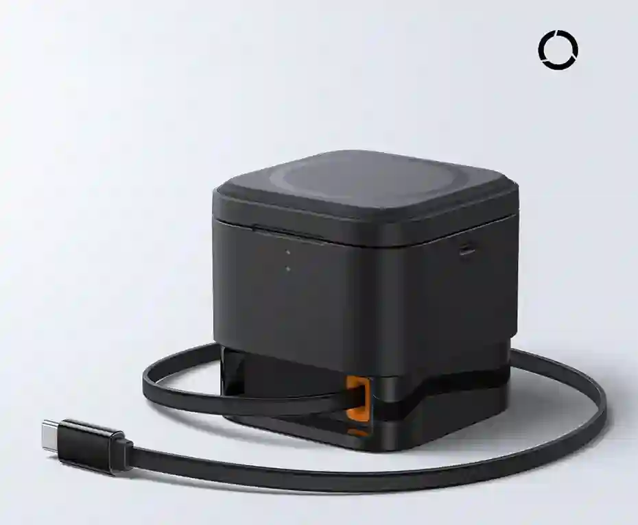 Baseus 25W 2 in 1 Magnetic Wireless Charger Stand 15W Fast Charging Dock Station With Retractable Cable For iPhone15 14 Airpod
