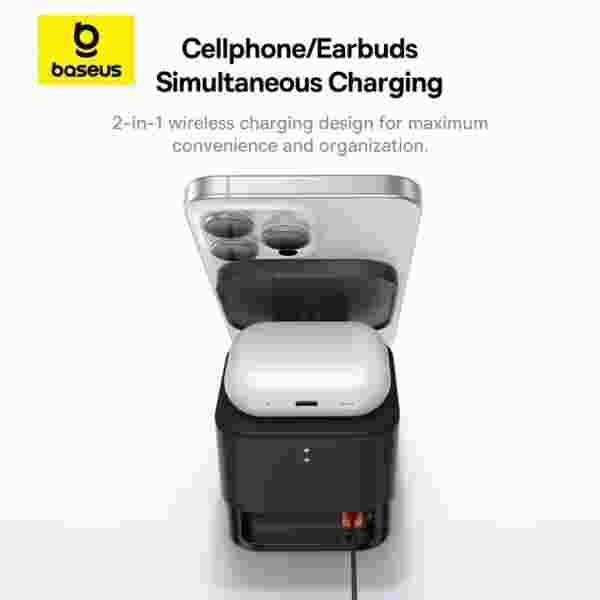 Baseus MagPro 2-in-1 Magnetic Wireless Charger Stand 25W - Image 2