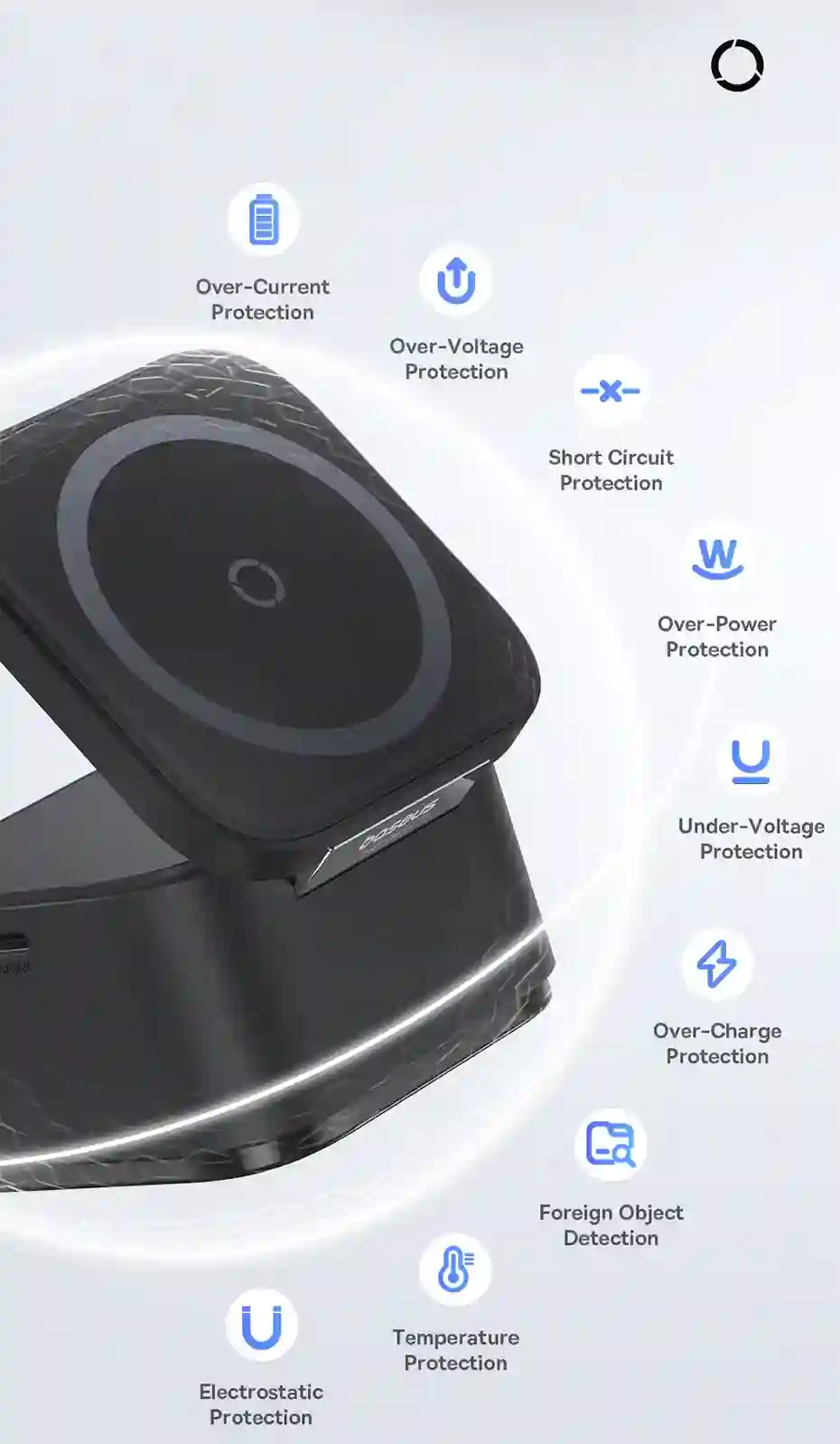 Baseus 25W 2 in 1 Magnetic Wireless Charger Stand 15W Fast Charging Dock Station With Retractable Cable For iPhone15 14 Airpod