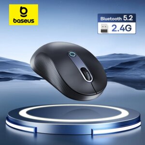 Baseus F02 Ergonomic Wireless Mouse (without Battery)  Wireless Mouse Gen 2 | Bluetooth 2.4G 4000 DPI Gaming Mouse